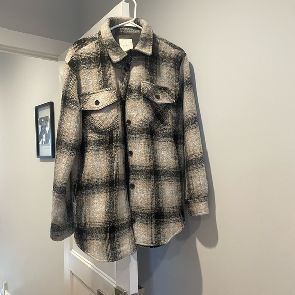 Button Up Plaid Shacket - Picture 2 of 4